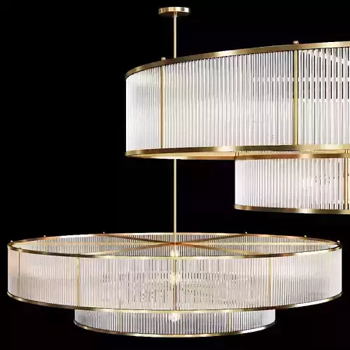 Restoration Hardware MARAIS ROUND CHANDELIER 72 Brass 3D model