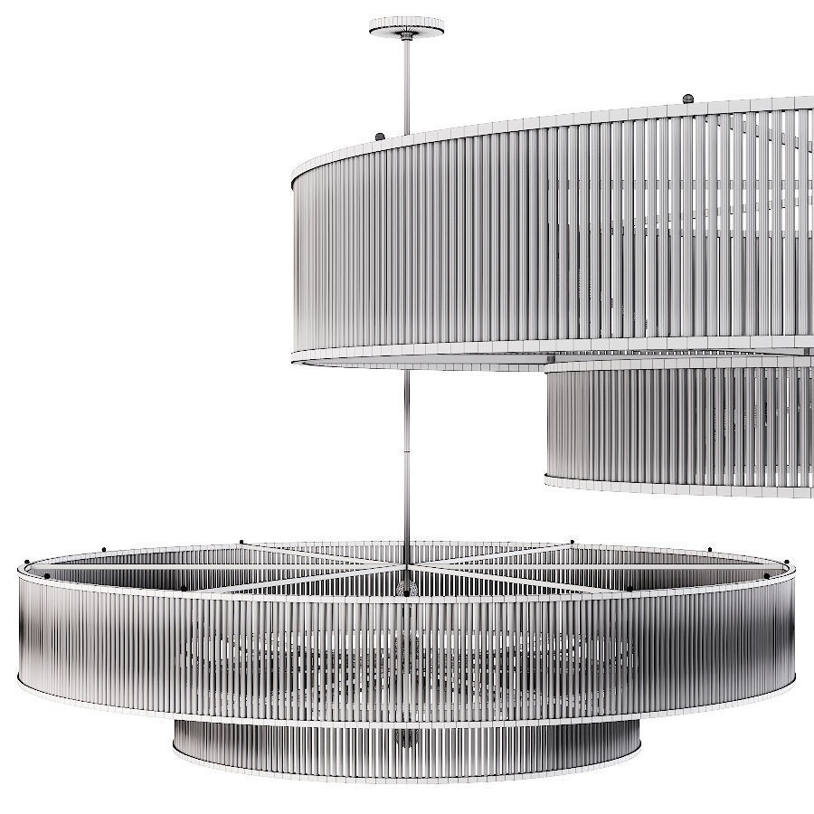 Restoration Hardware MARAIS ROUND CHANDELIER 72 Nickel 3D model_1