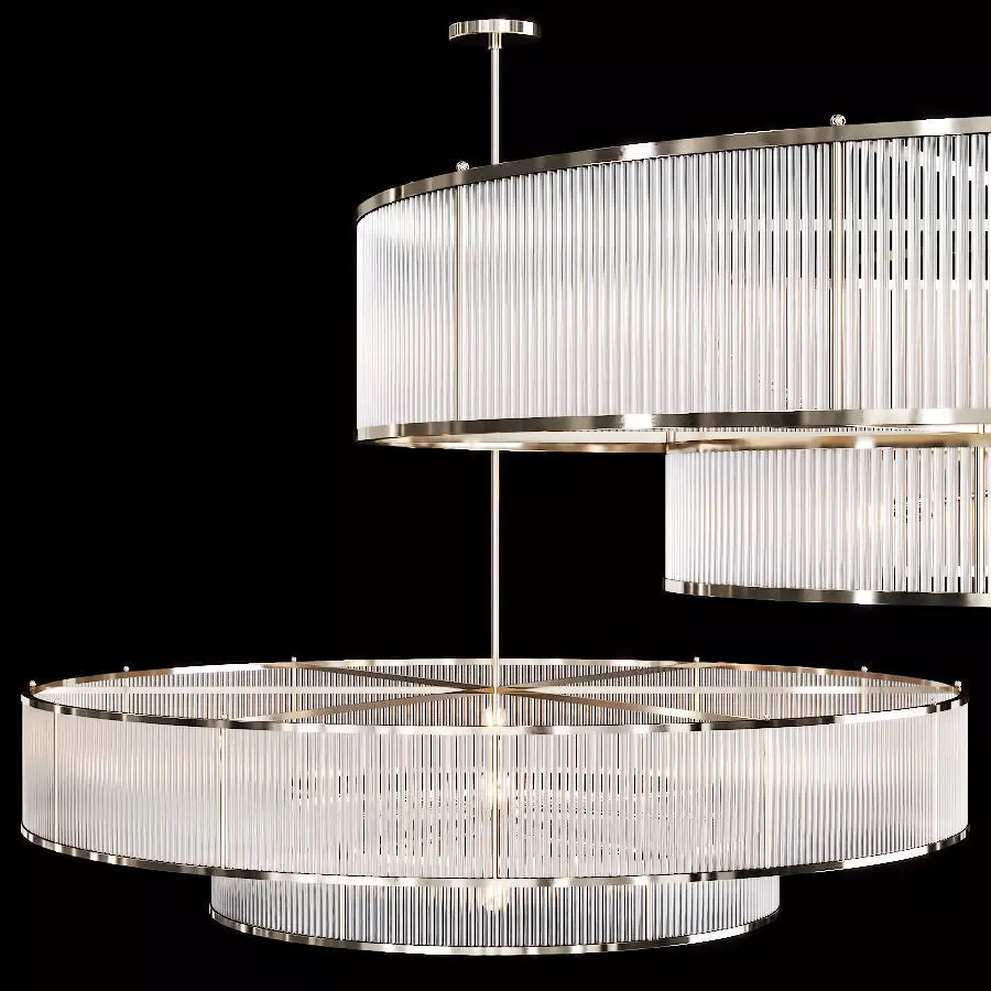 Restoration Hardware MARAIS ROUND CHANDELIER 72 Nickel 3D model_0