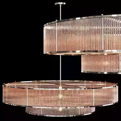 RH MARAIS ROUND CHANDELIER 72 Nickel and smoke glass 3D model