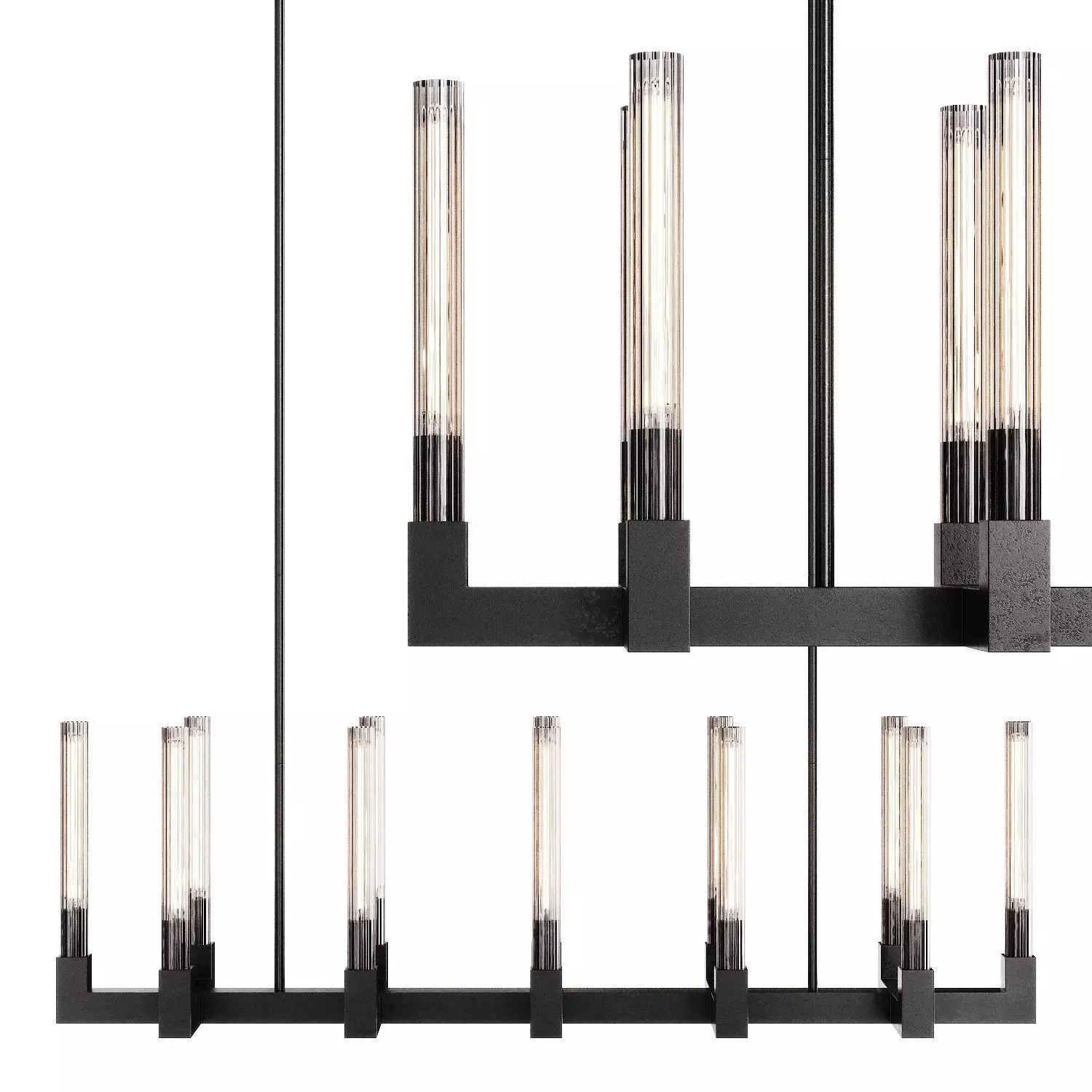 Restoration Hardware CANNELE LINEAR CHANDELIER 55 Black 3D model_0