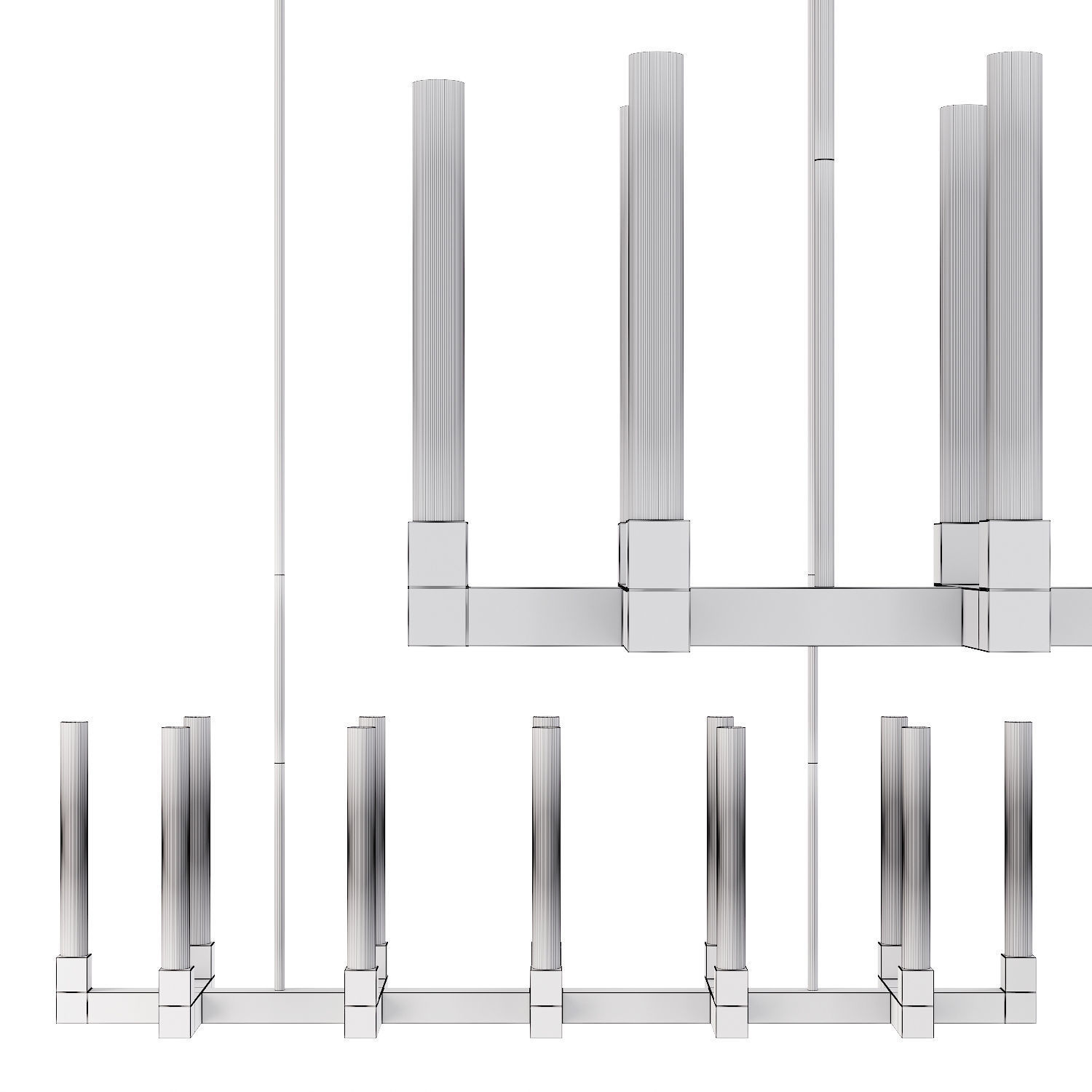 Restoration Hardware CANNELE LINEAR CHANDELIER 55 Black 3D model_1
