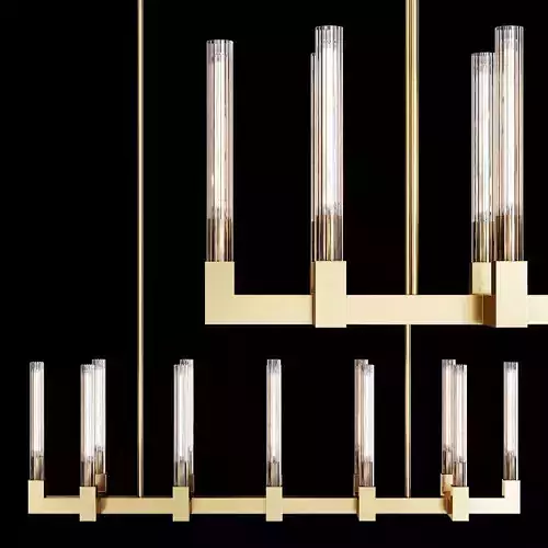 Restoration Hardware CANNELE LINEAR CHANDELIER 55 Brass