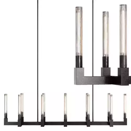 Restoration Hardware CANNELE LINEAR CHANDELIER 67 Black