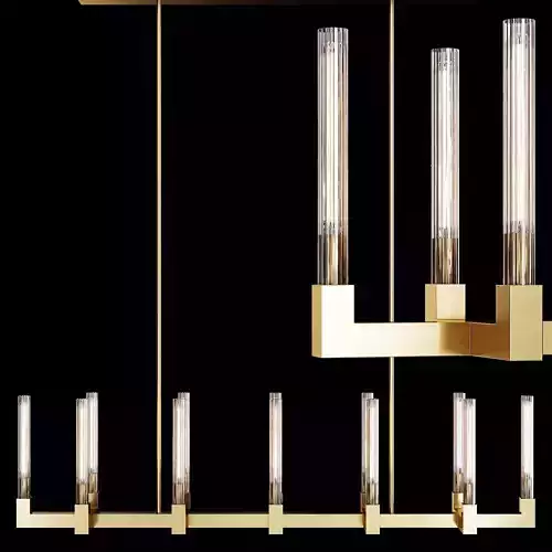 Restoration Hardware CANNELE LINEAR CHANDELIER 67 Brass