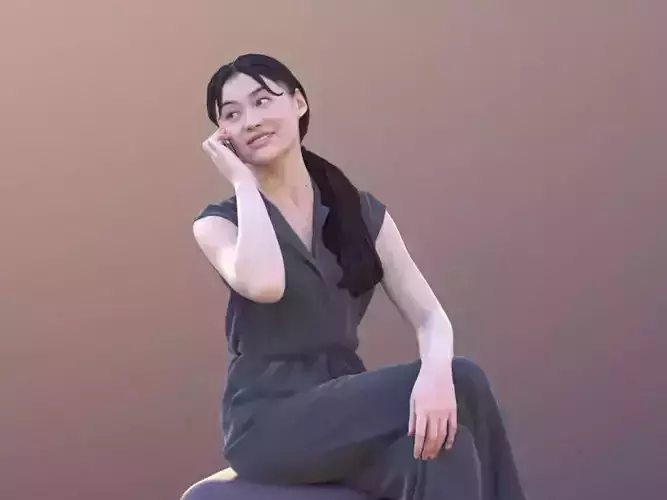 Francine 10361 - Calling Casual Girl Low-poly 3D model