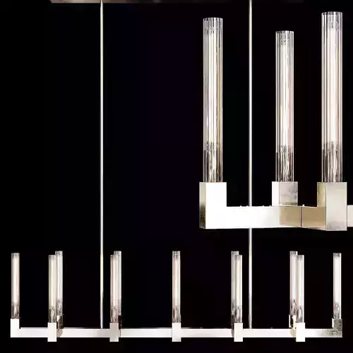 Restoration Hardware CANNELE LINEAR CHANDELIER 67 Nickel