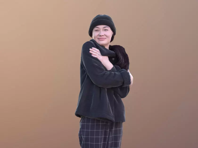 Francine 10356 - Standing Casual Girl Low-poly 3D model_0