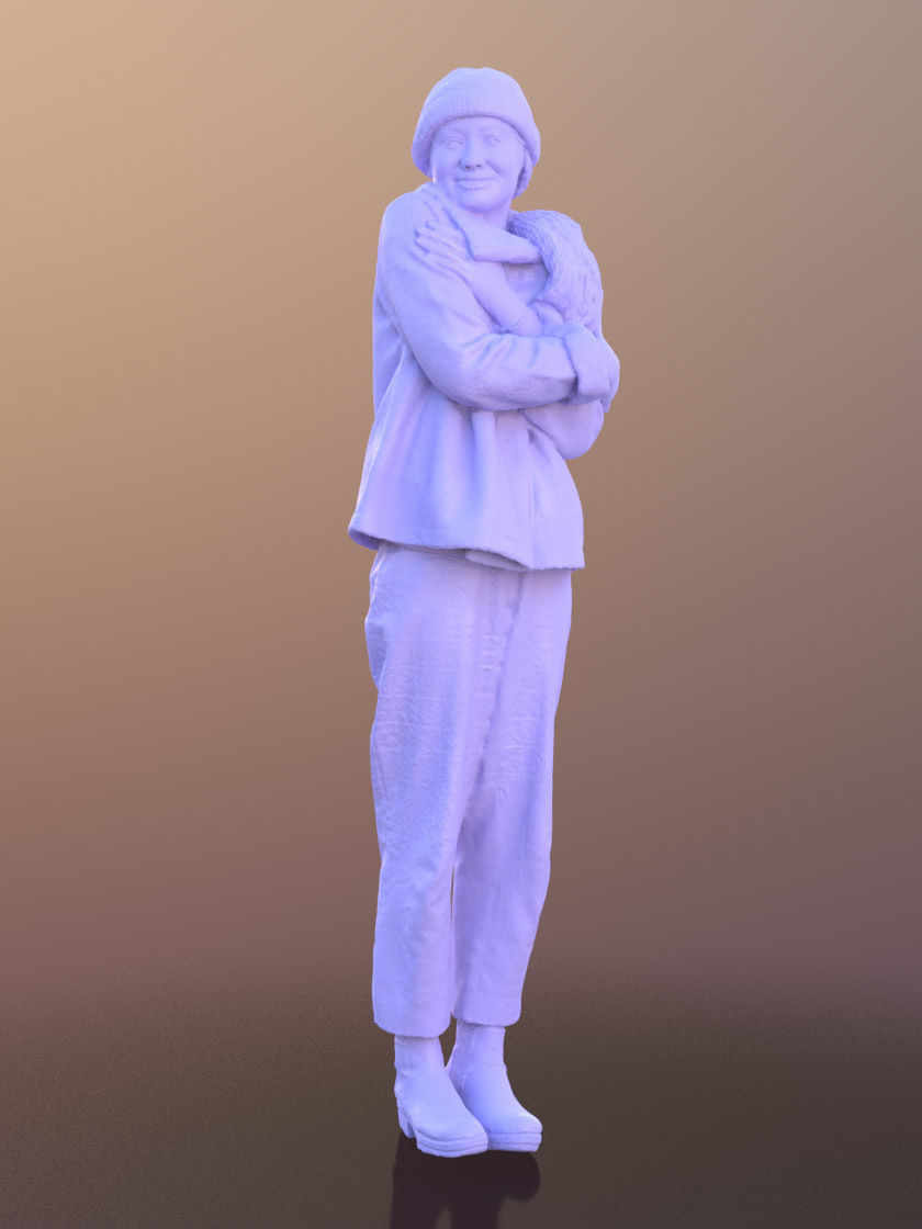 Francine 10356 - Standing Casual Girl Low-poly 3D model_3