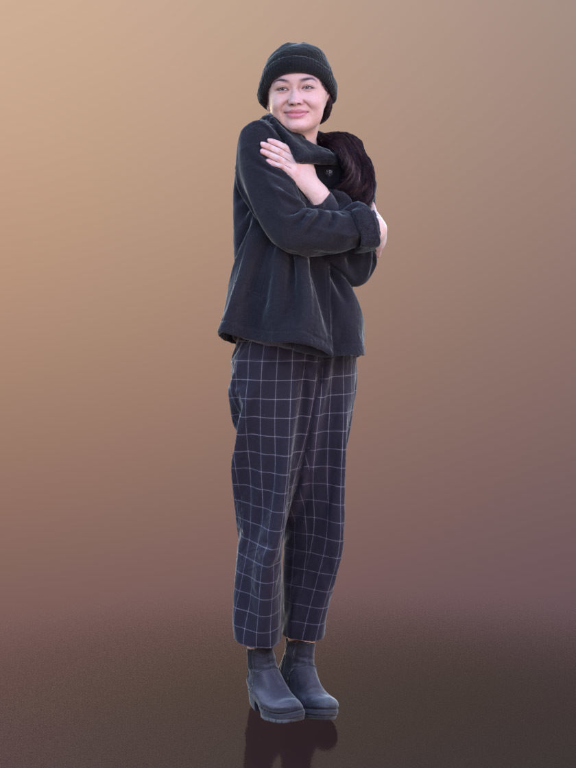Francine 10356 - Standing Casual Girl Low-poly 3D model_1