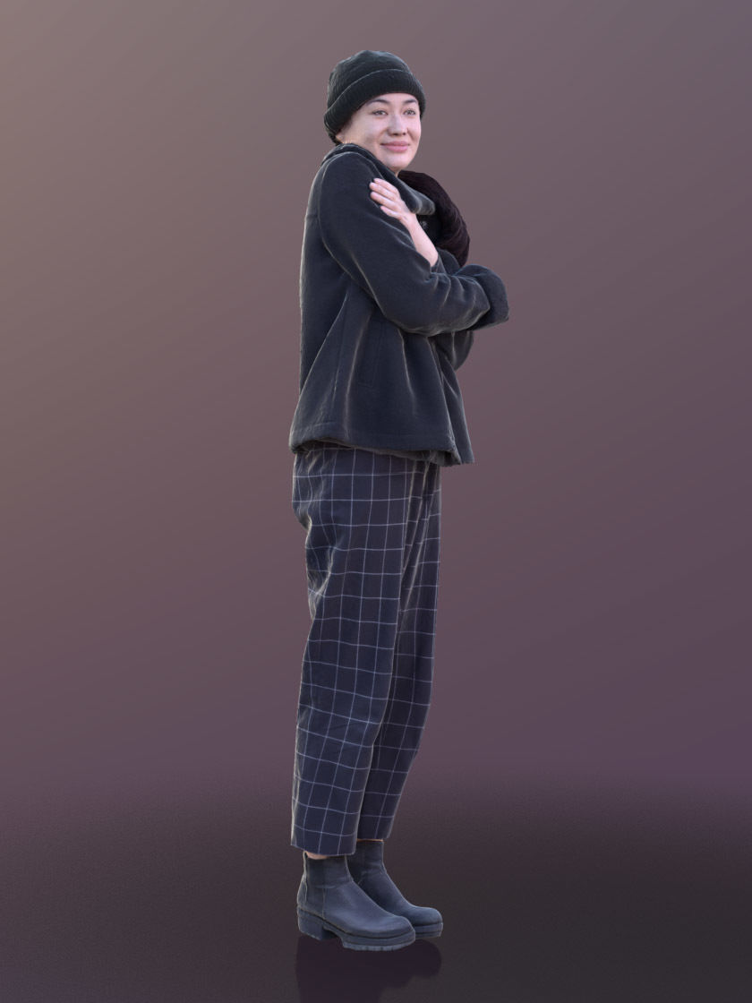 Francine 10356 - Standing Casual Girl Low-poly 3D model_2