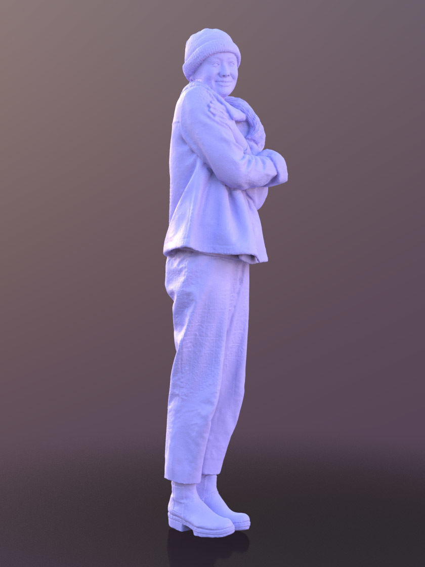 Francine 10356 - Standing Casual Girl Low-poly 3D model_4