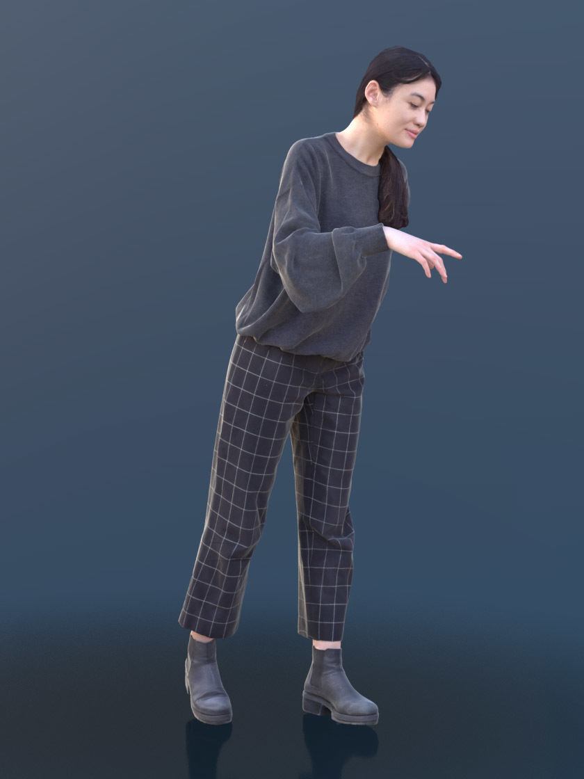 Francine 10353 - Standing Casual Girl Low-poly 3D model_2