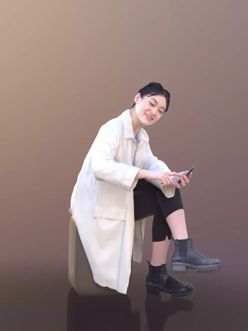 Francine 10348 - Sitting Scientist Woman Low-poly 3D model