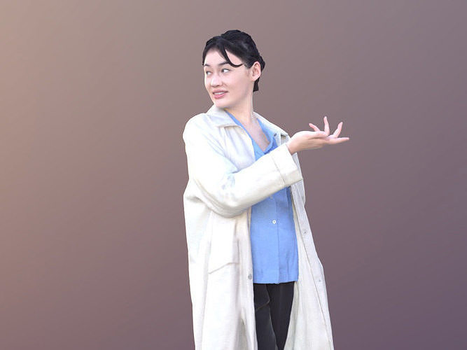 Francine 10347 - Standing Doctor Woman Low-poly 3D model