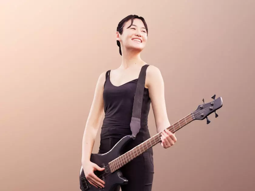 Francine 10344 - Standing Guitarist Woman Low-poly 3D model