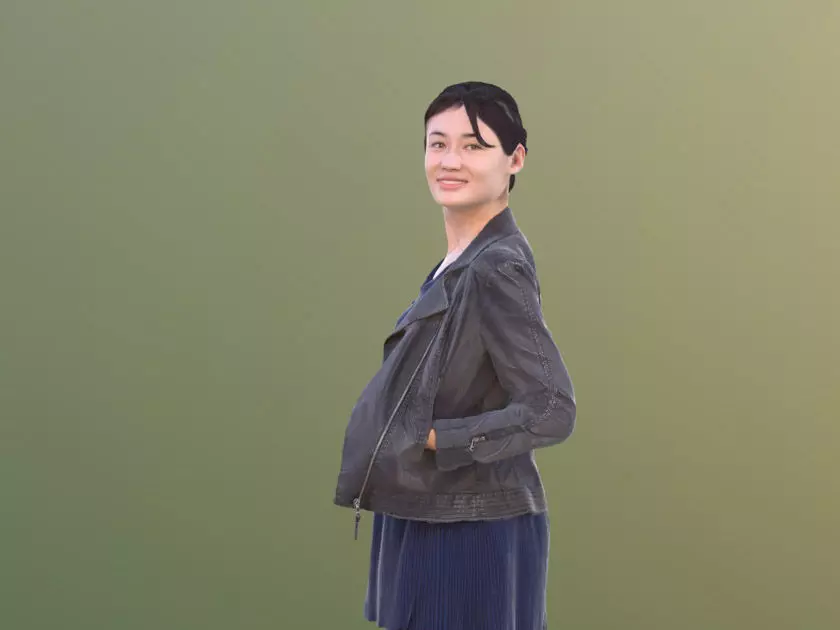 Francine 10343 - Standing Casual Girl Low-poly 3D model_0