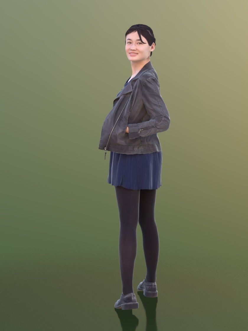 Francine 10343 - Standing Casual Girl Low-poly 3D model_1