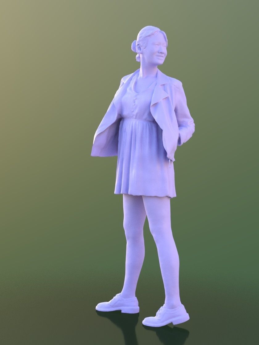 Francine 10343 - Standing Casual Girl Low-poly 3D model_4