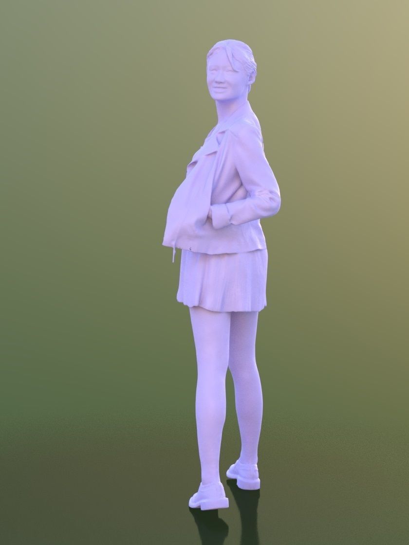 Francine 10343 - Standing Casual Girl Low-poly 3D model_3