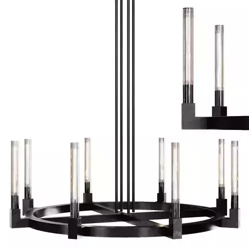Restoration Hardware CANNELE ROUND CHANDELIER 48 Black