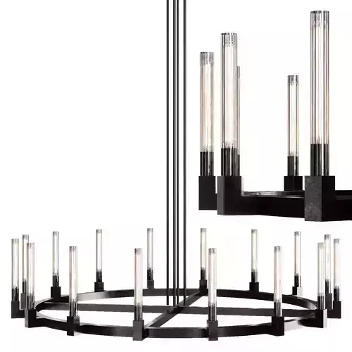 Restoration Hardware CANNELE ROUND CHANDELIER 72 Black