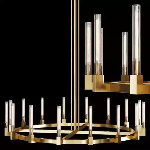 Restoration Hardware CANNELE ROUND CHANDELIER 72 Brass