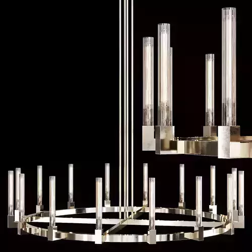 Restoration Hardware CANNELE ROUND CHANDELIER 72 Nickel