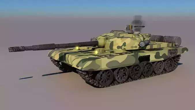 Rigged Army Tank Low-poly 3D model