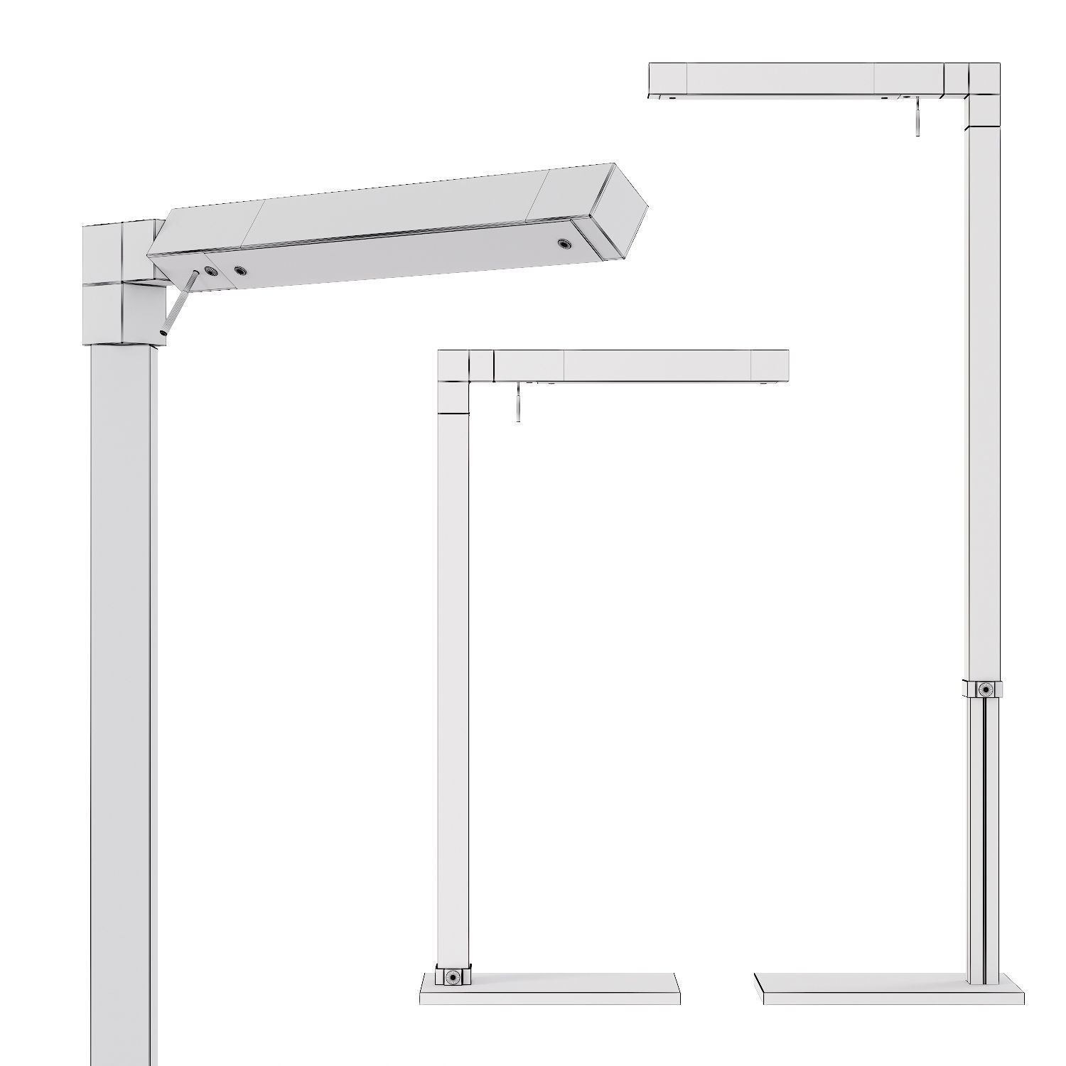 Restoration Hardware CANNELE TASK FLOOR LAMP Brass 3D model_1