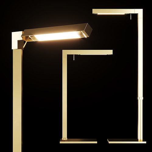 Restoration Hardware CANNELE TASK FLOOR LAMP Brass 3D model