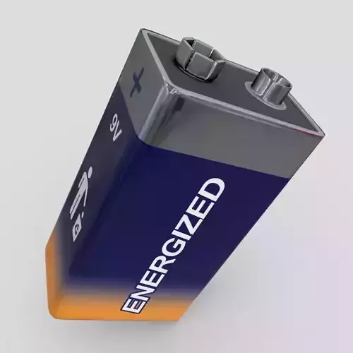 Battery 9V Low-poly 3D model