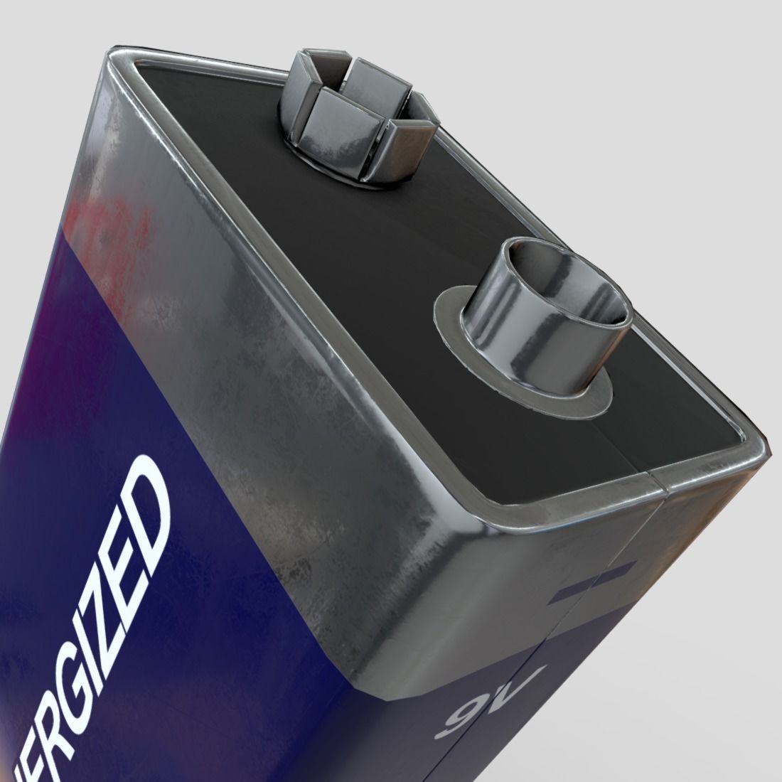 Battery 9V Low-poly 3D model_14
