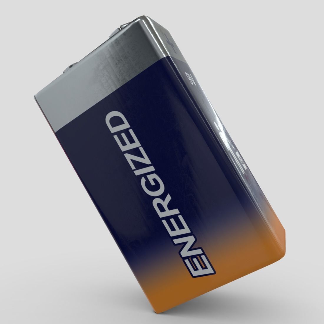 Battery 9V Low-poly 3D model_9