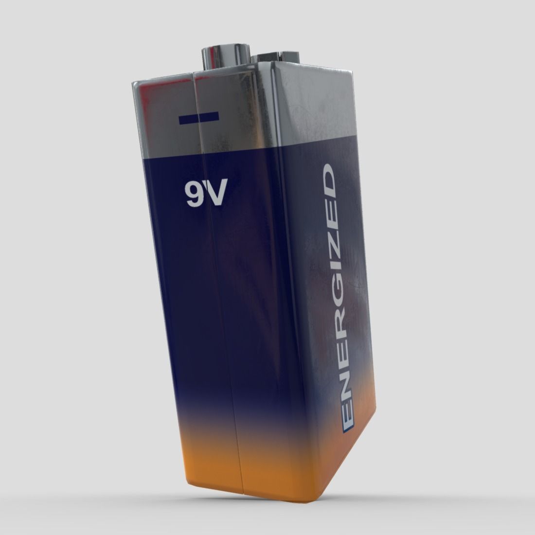 Battery 9V Low-poly 3D model_8