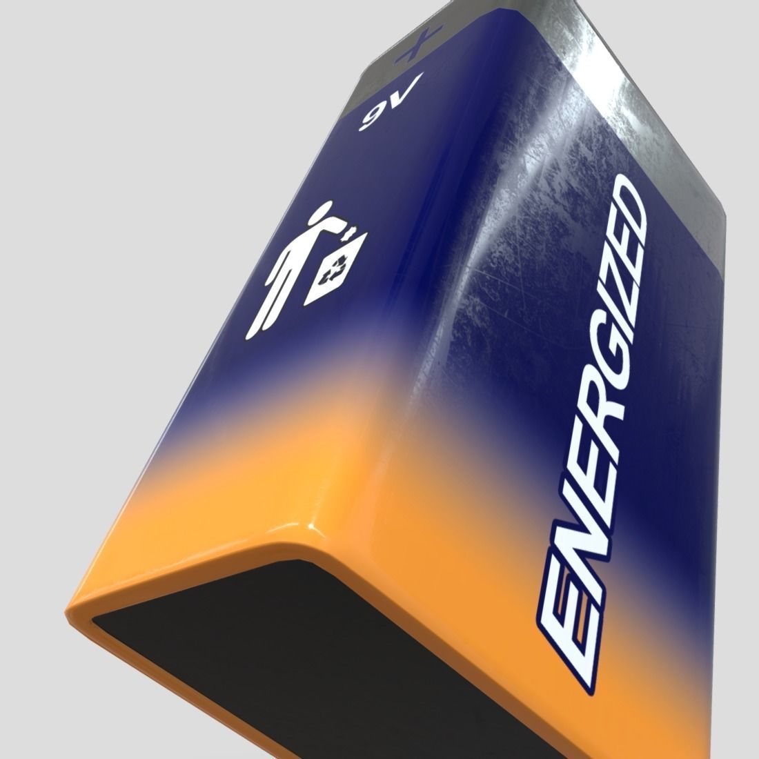 Battery 9V Low-poly 3D model_16