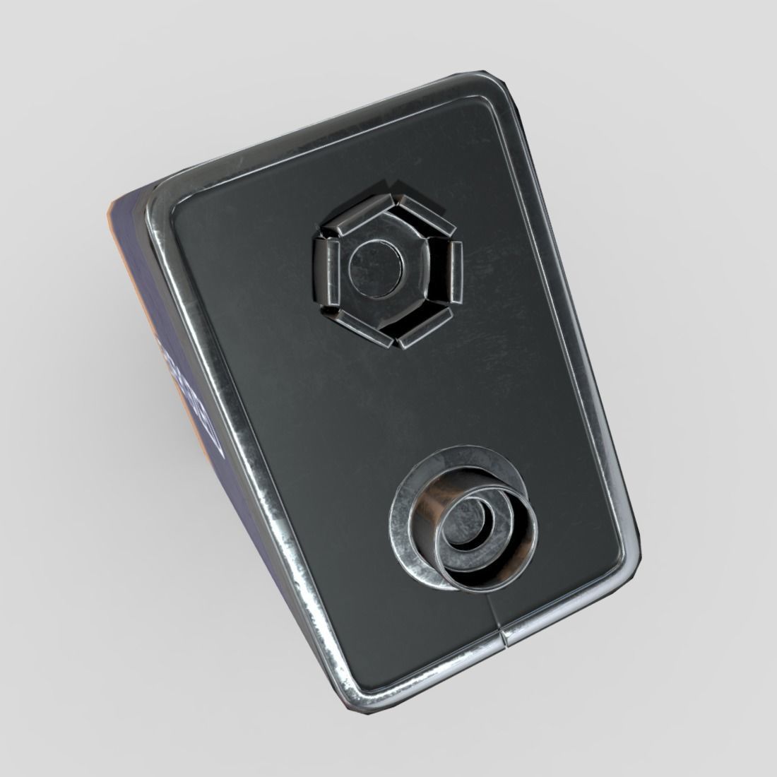 Battery 9V Low-poly 3D model_4