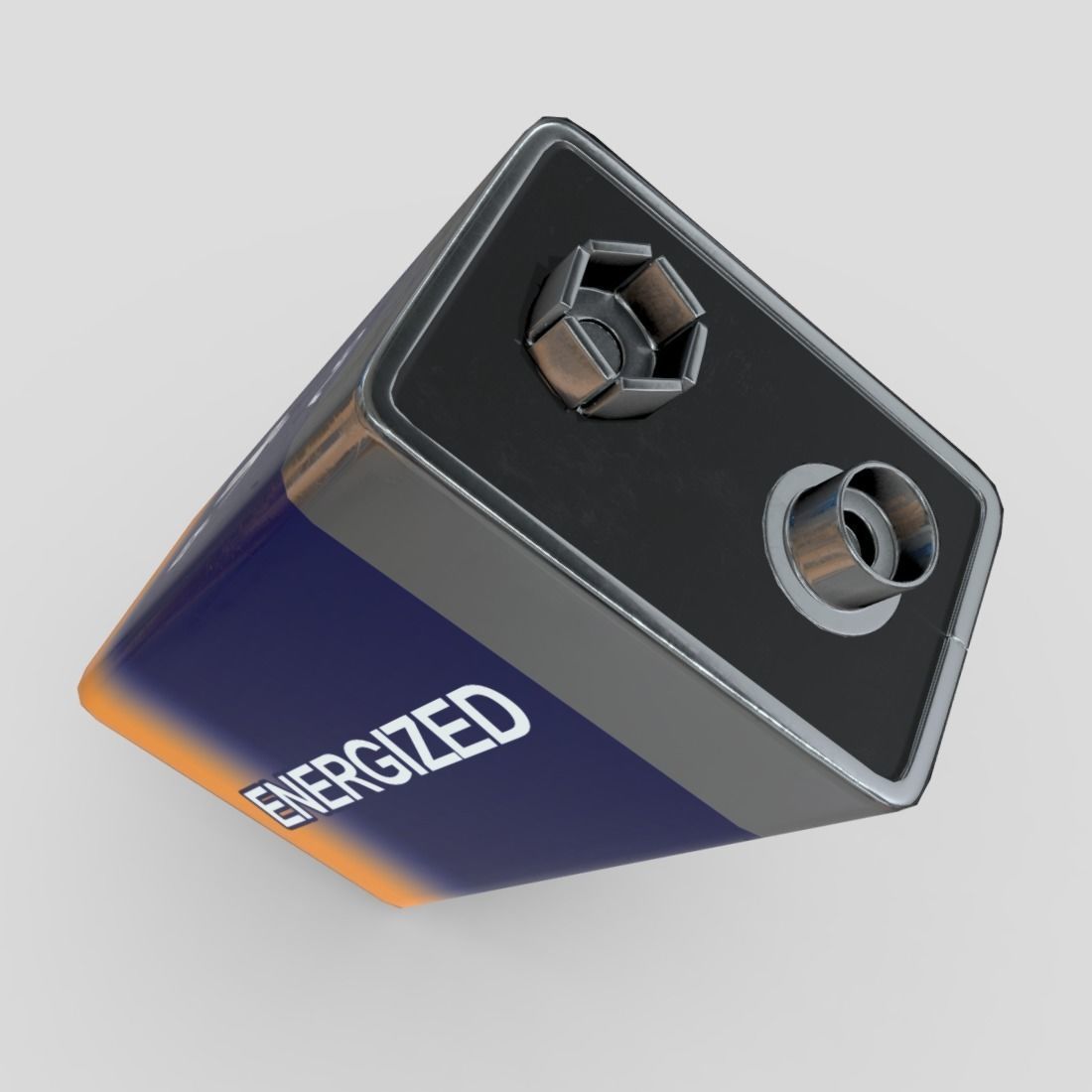 Battery 9V Low-poly 3D model_2