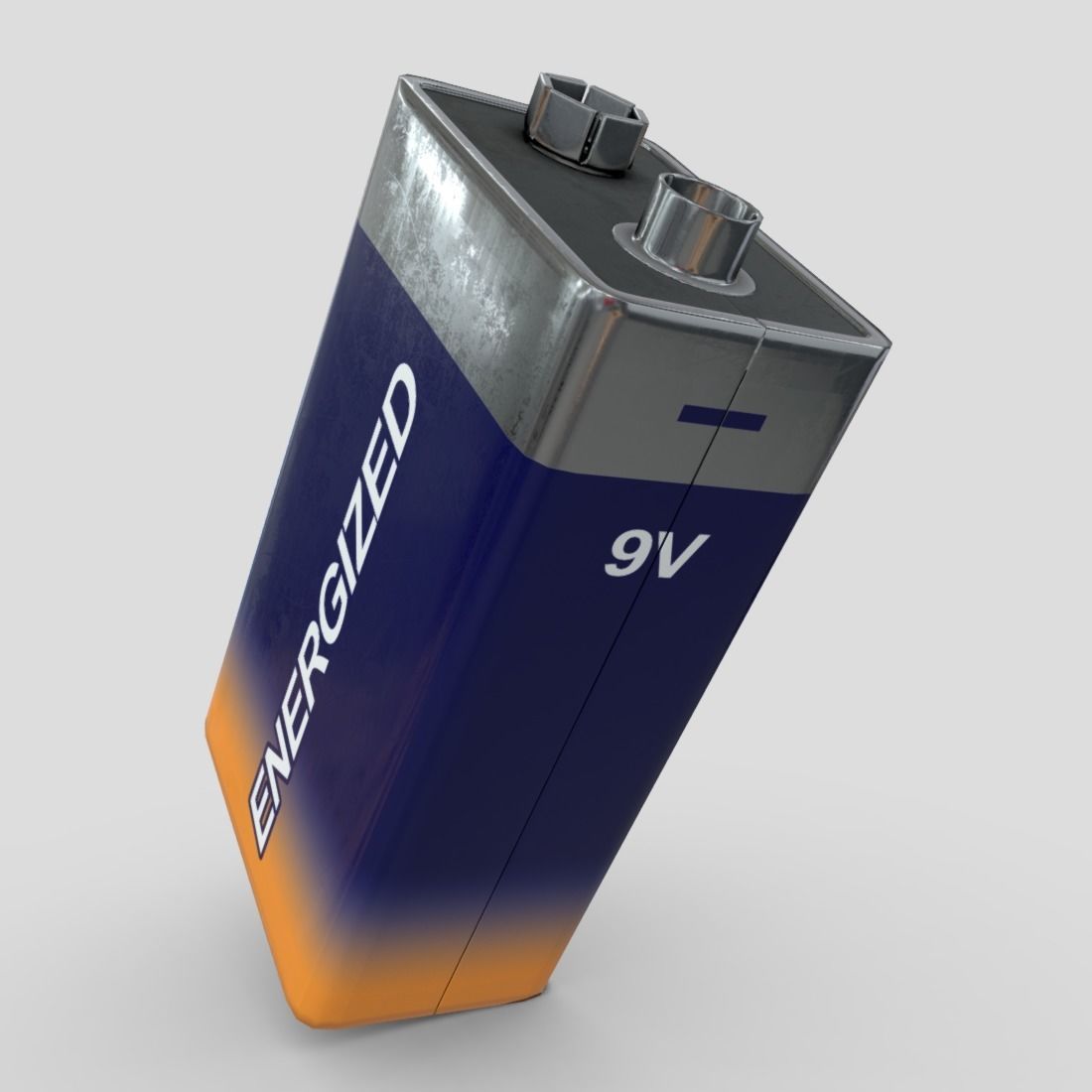 Battery 9V Low-poly 3D model_6