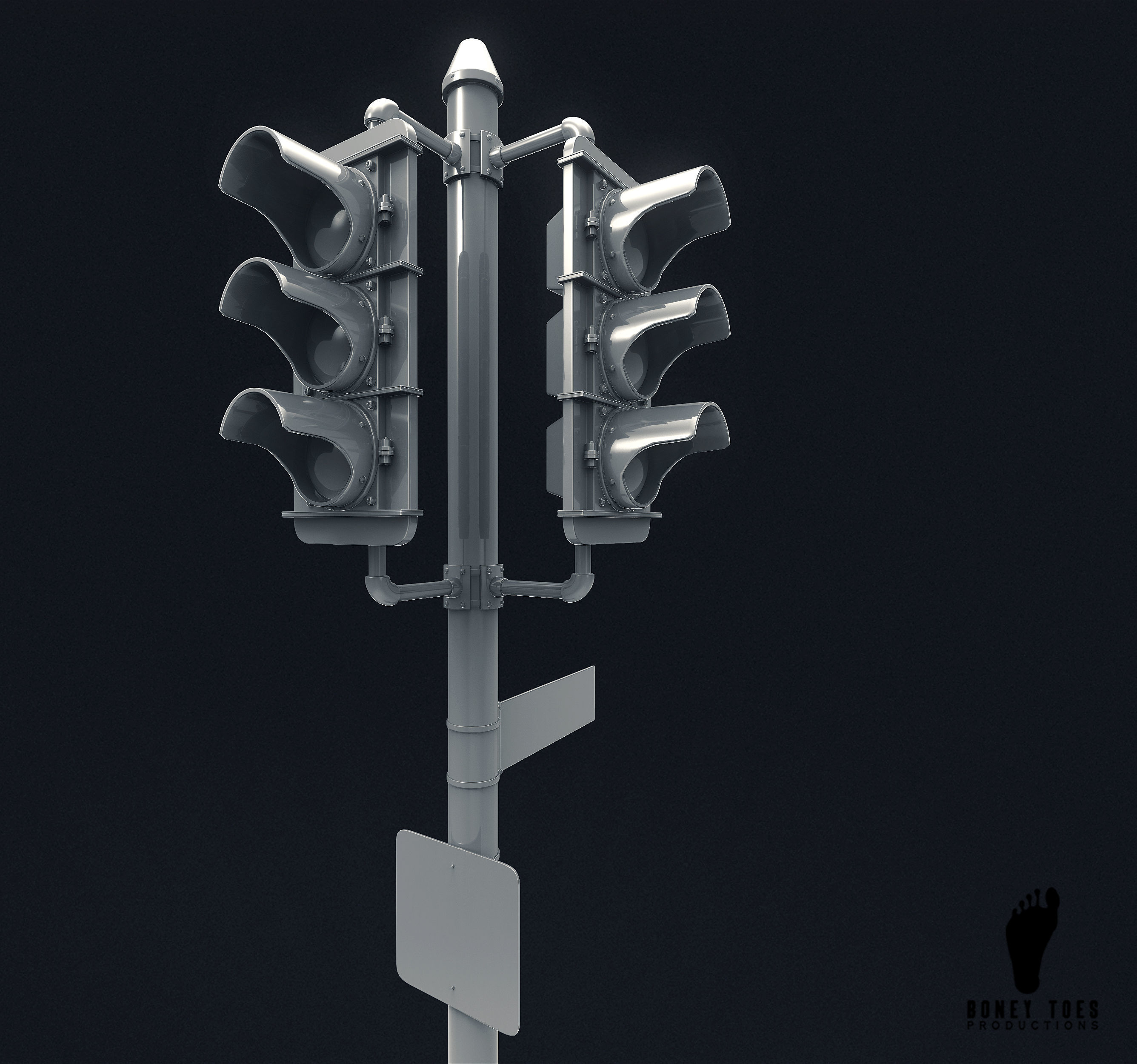 3D Traffic Signal Lights - High Poly 3D model_3