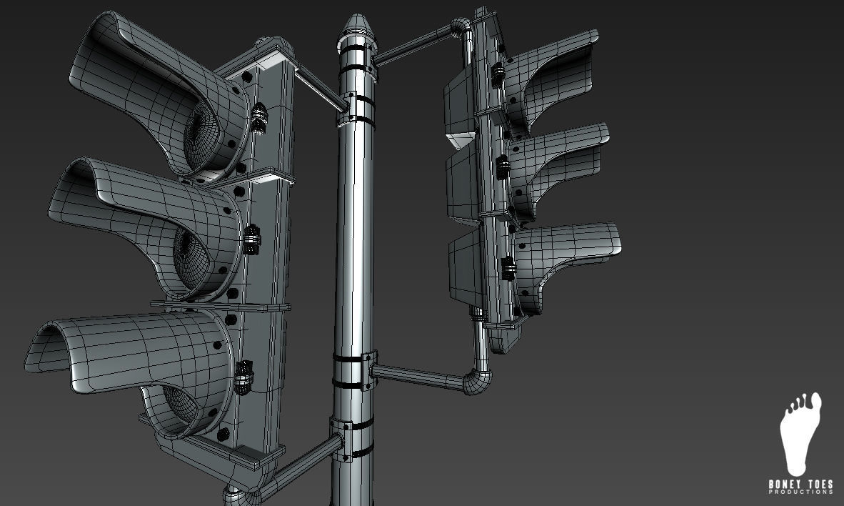 3D Traffic Signal Lights - High Poly 3D model_8