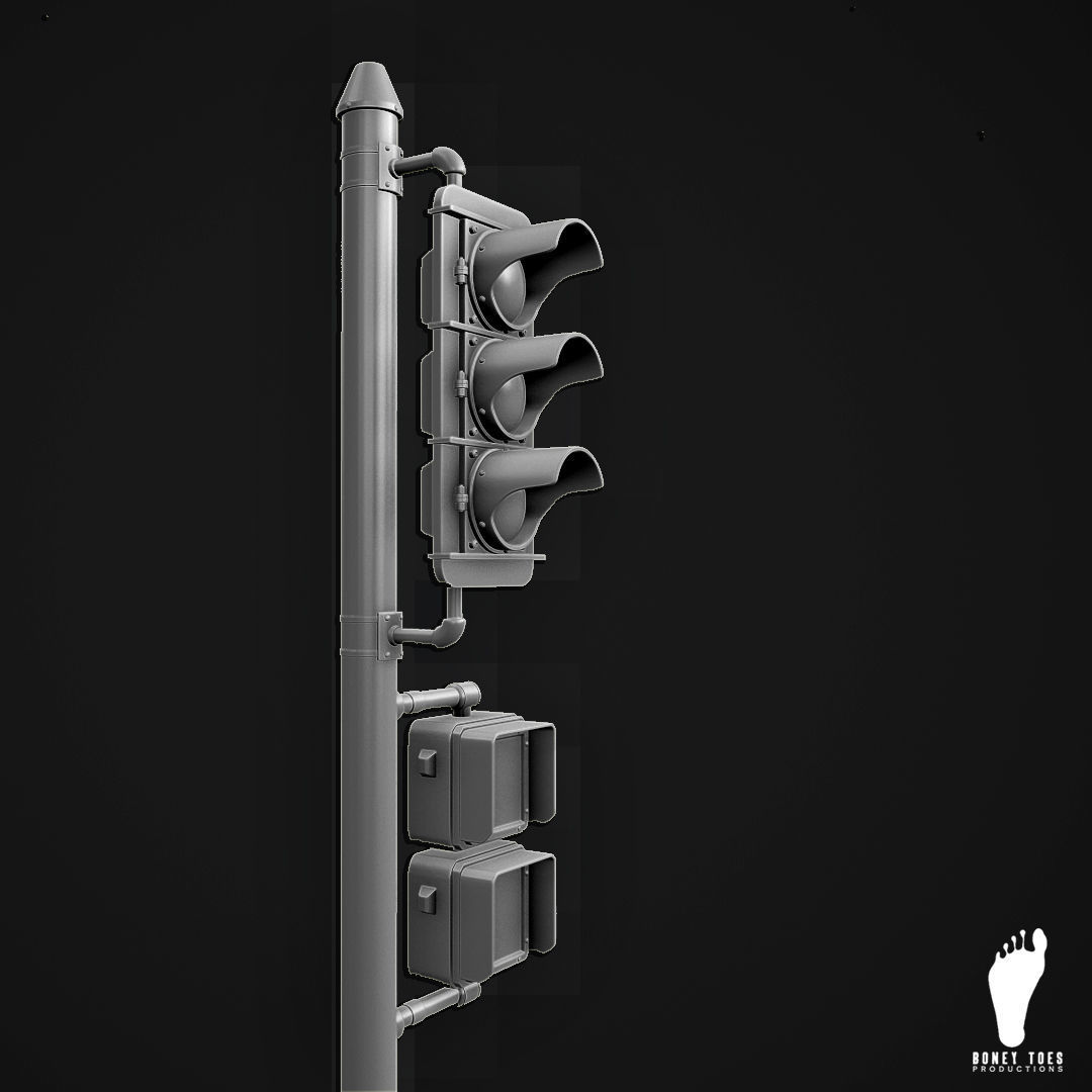 3D Traffic Signal Lights - High Poly 3D model_1