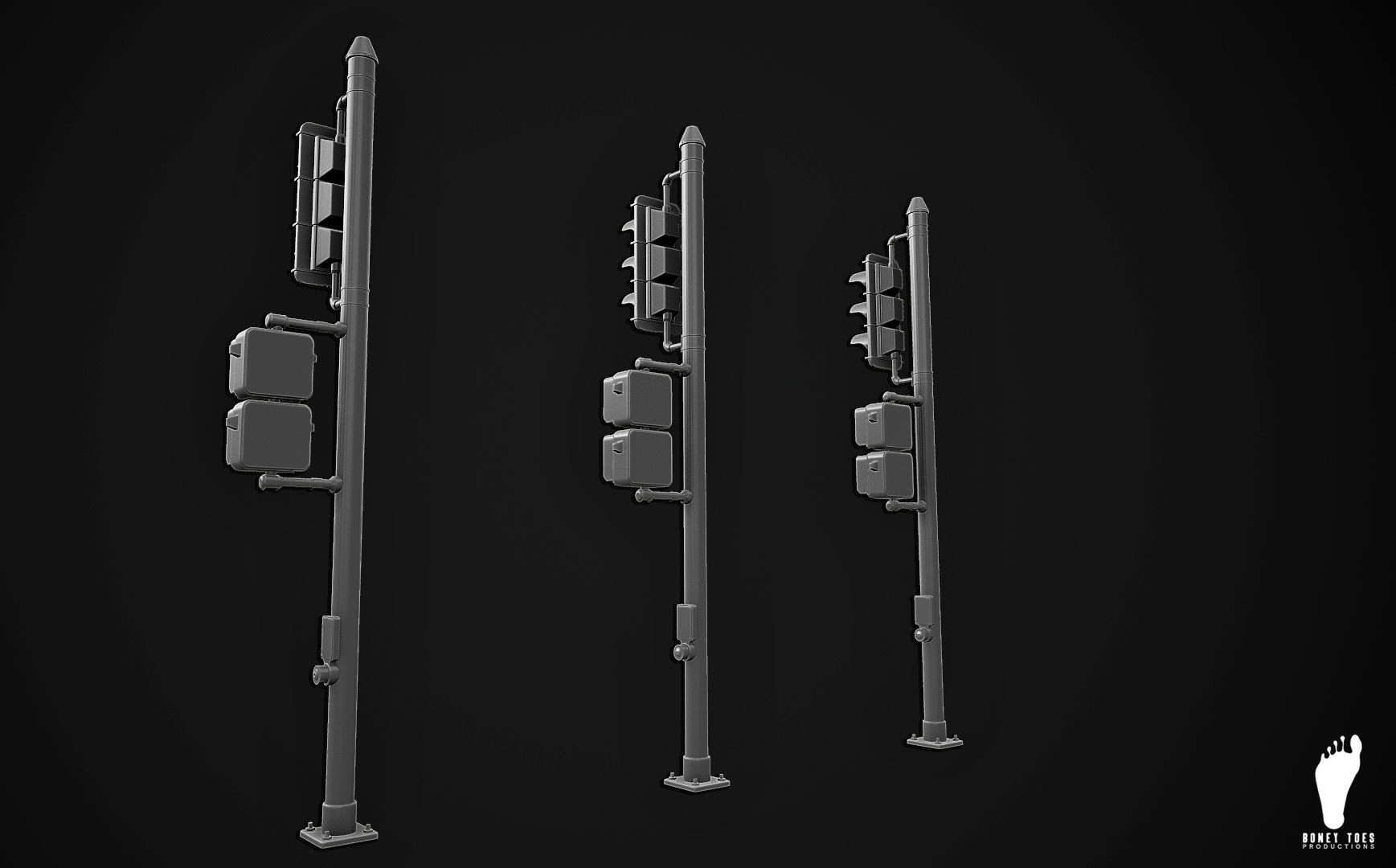 3D Traffic Signal Lights - High Poly 3D model_5