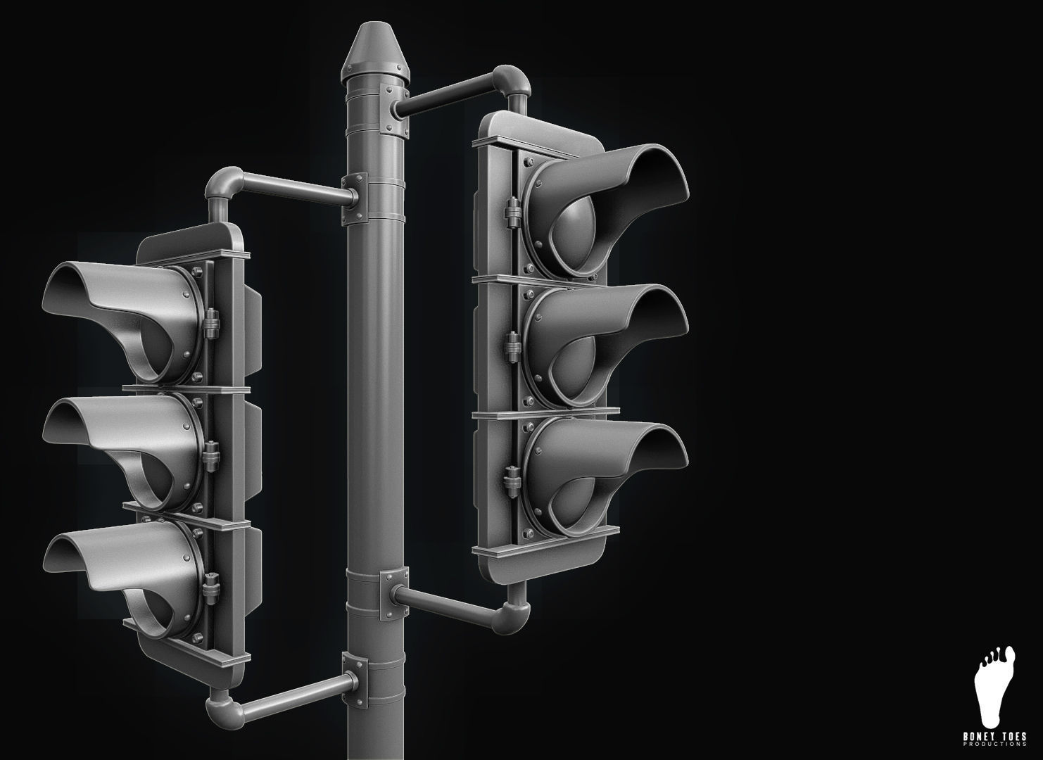 3D Traffic Signal Lights - High Poly 3D model_10