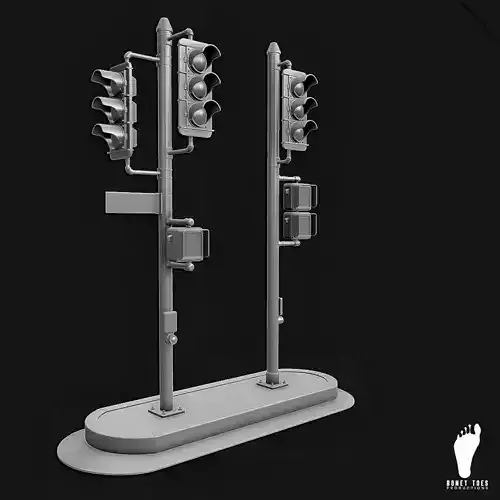 3D Traffic Signal Lights - High Poly 3D model