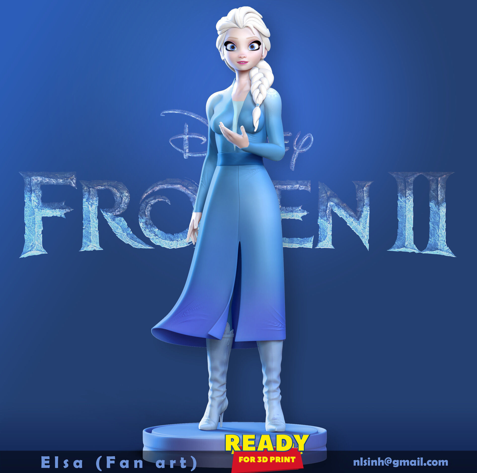 Elsa - Frozen 2 Fan art 3D print model_10