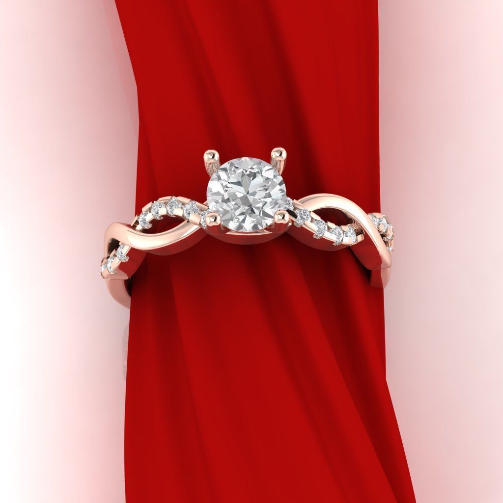 Luxury engagement ring 3D print model_2
