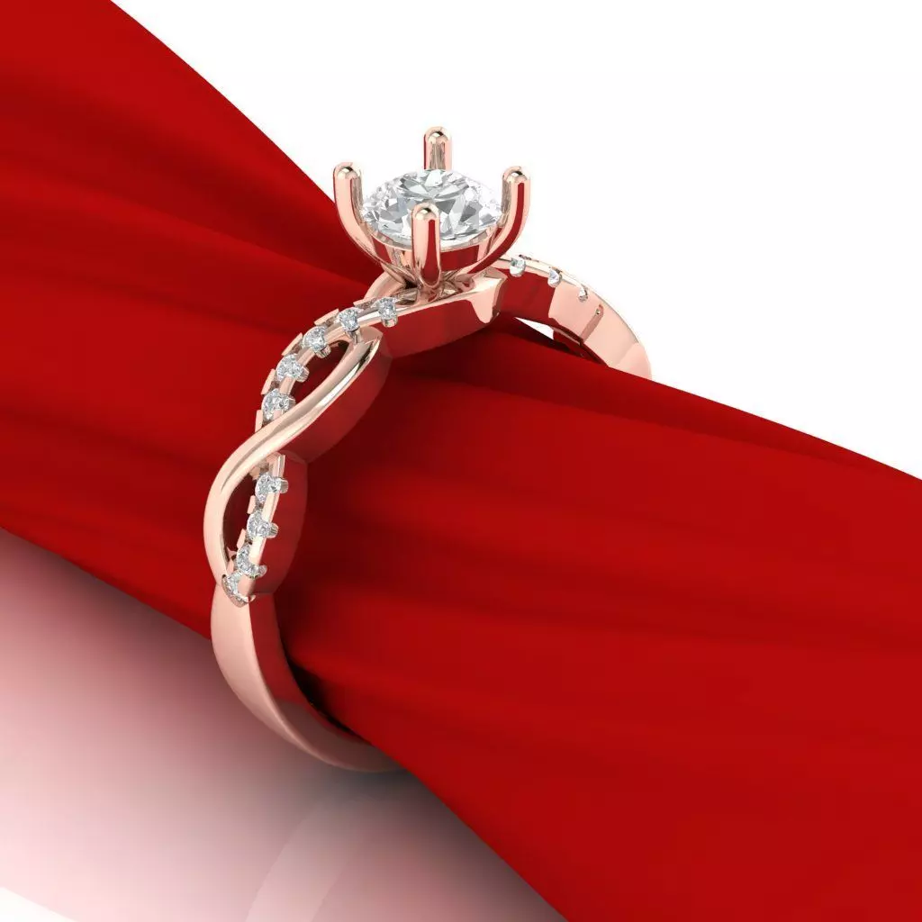 Luxury engagement ring 3D print model_0