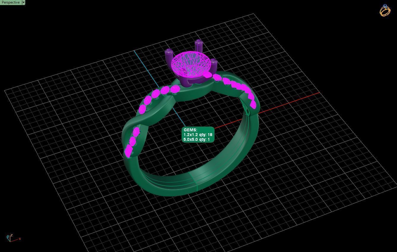 Luxury engagement ring 3D print model_4
