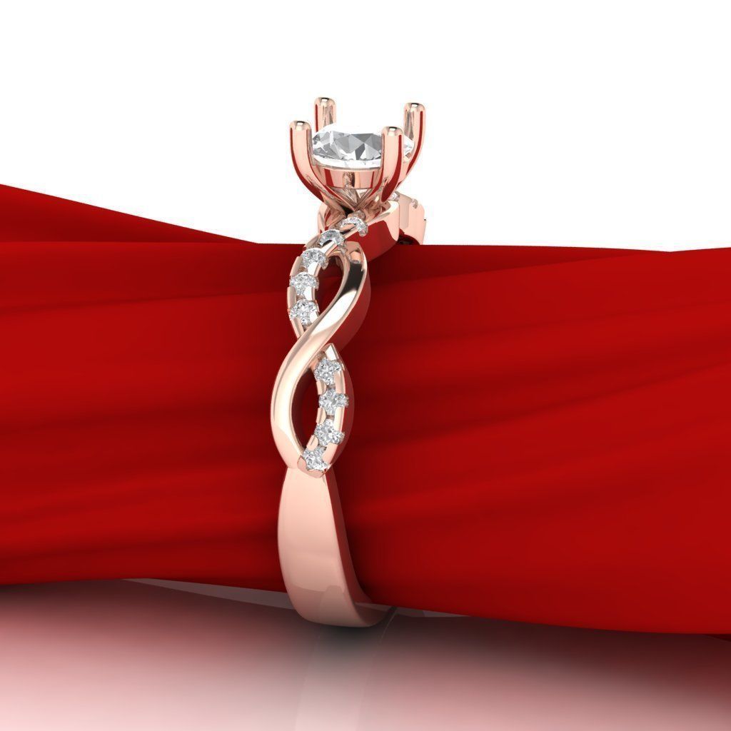 Luxury engagement ring 3D print model_1